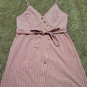 Striped Wrap Style Dress